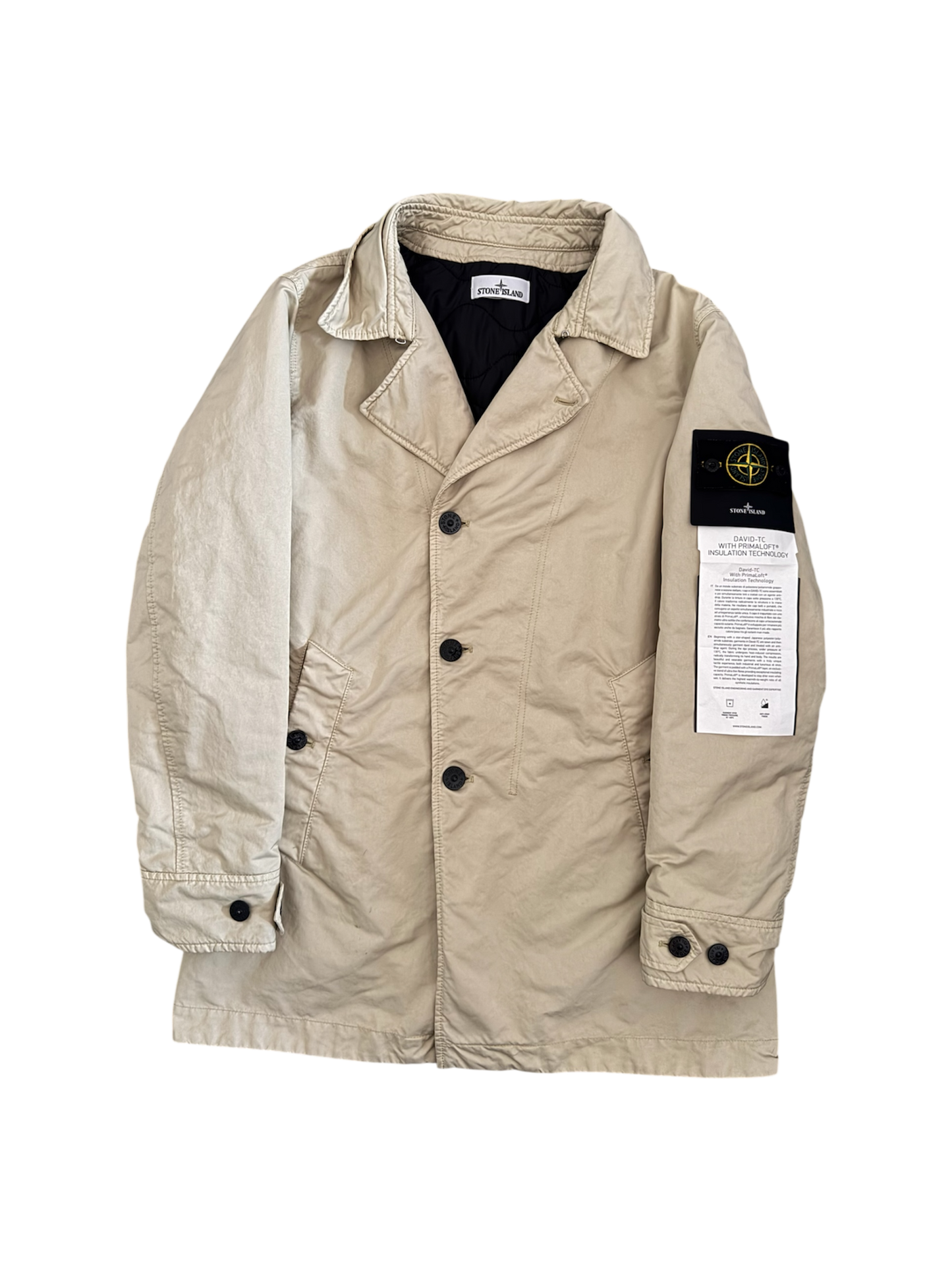 Stone Island Beige 'David Tc Primaloft Insulation' Trench - Large