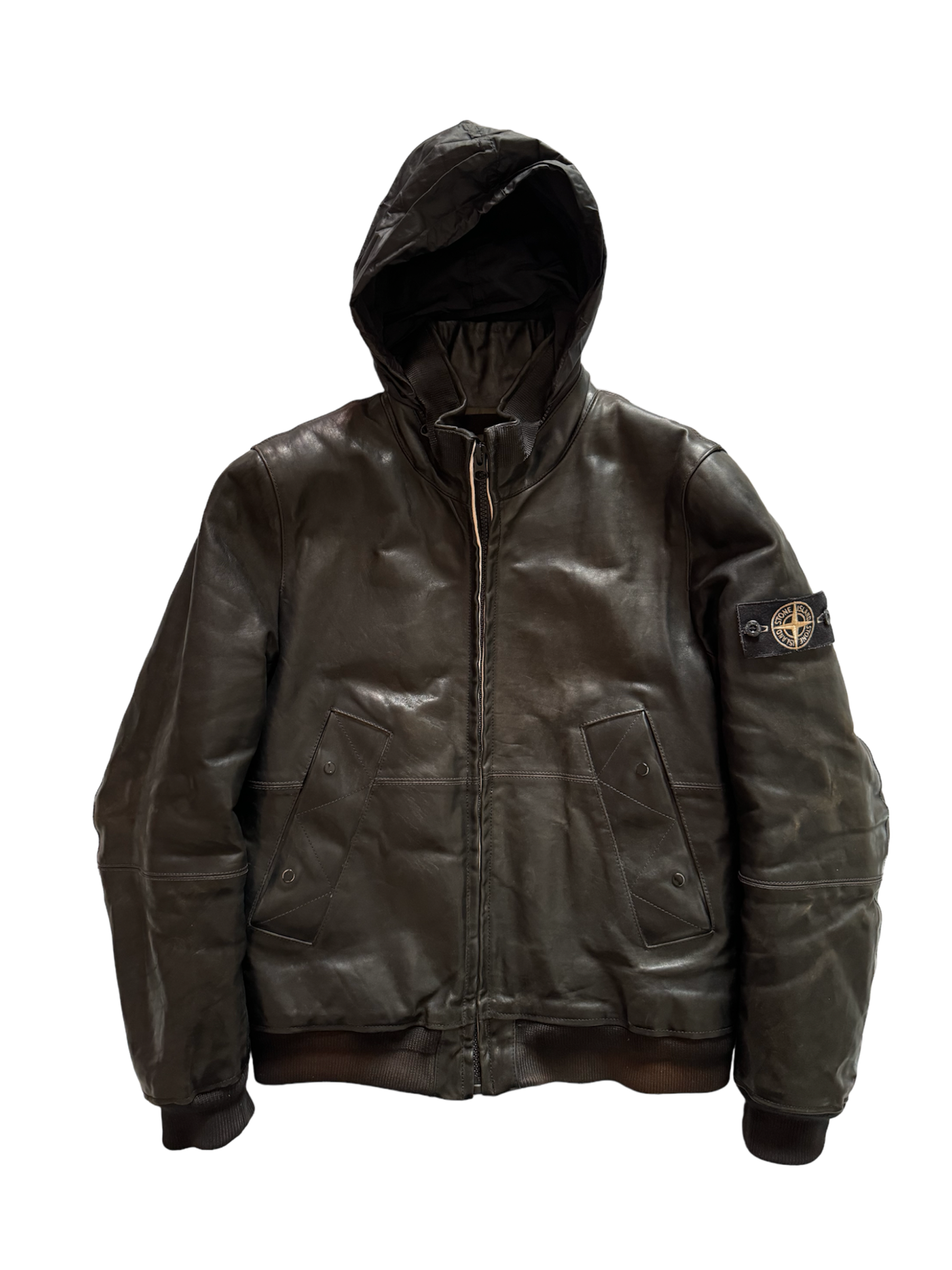 Stone Island Leather Jacket Medium