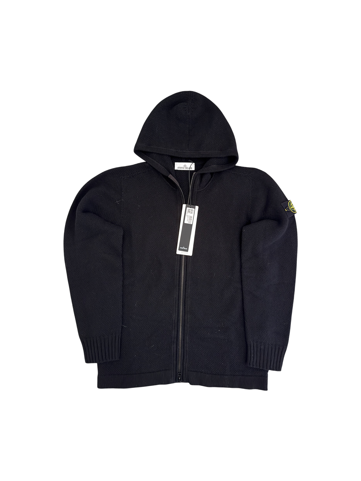 Stone Island Black Heavy Zip Hoodie - Large