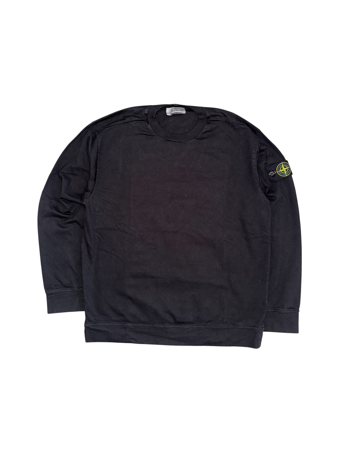 Stone Island Black Cotton Crewneck - Large