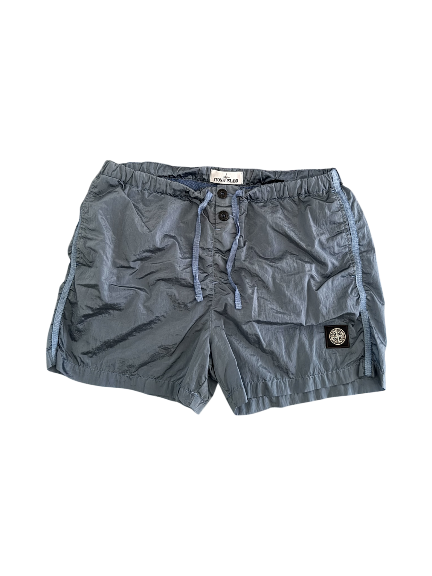 Stone Island Nylon Metal Light Blue Swim Shorts - Large