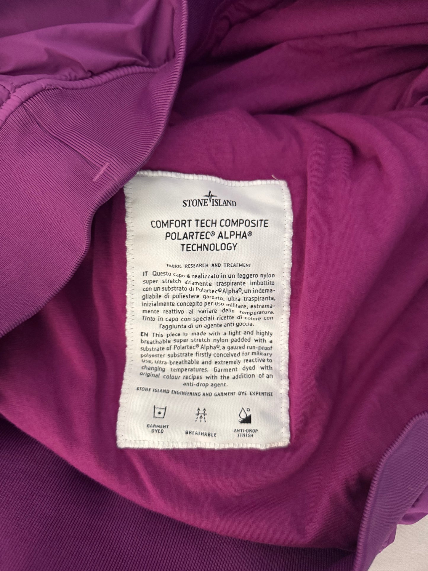 Stone Island Purple 'Comfort Tech Composite' Pullover - Medium