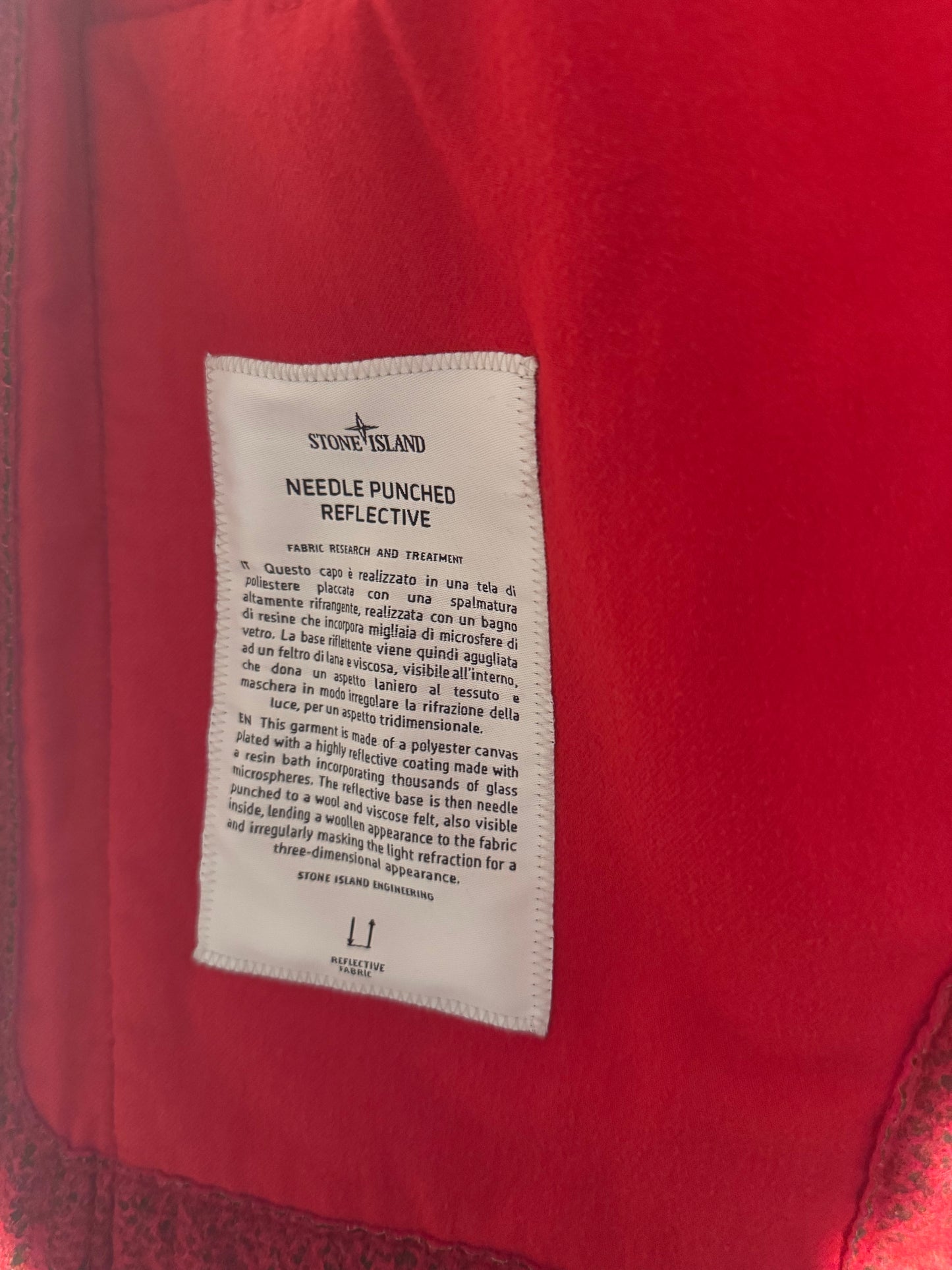 Stone Island 'Needle Punched Reflective' Balaclava Jacket - Large