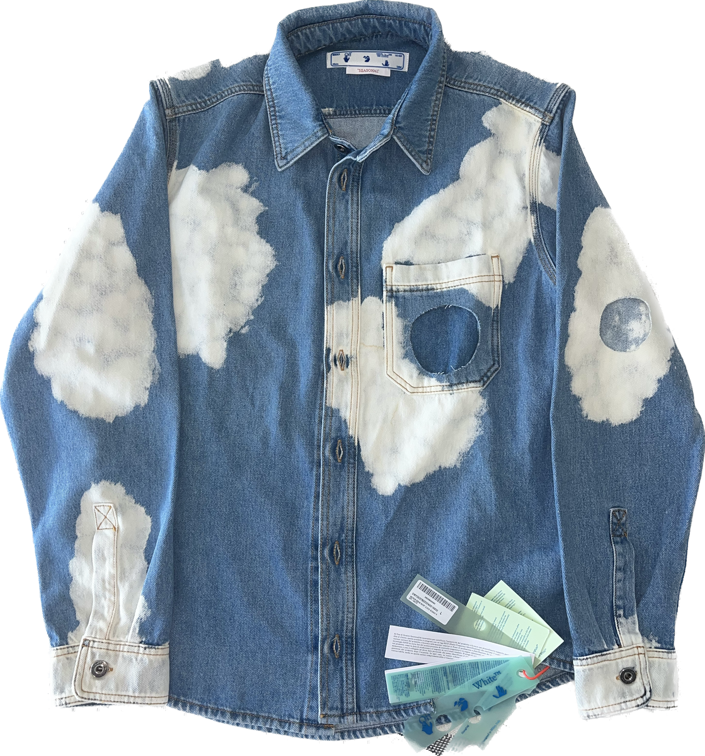Giacca in denim con stampa nuvole Off-White - Medium