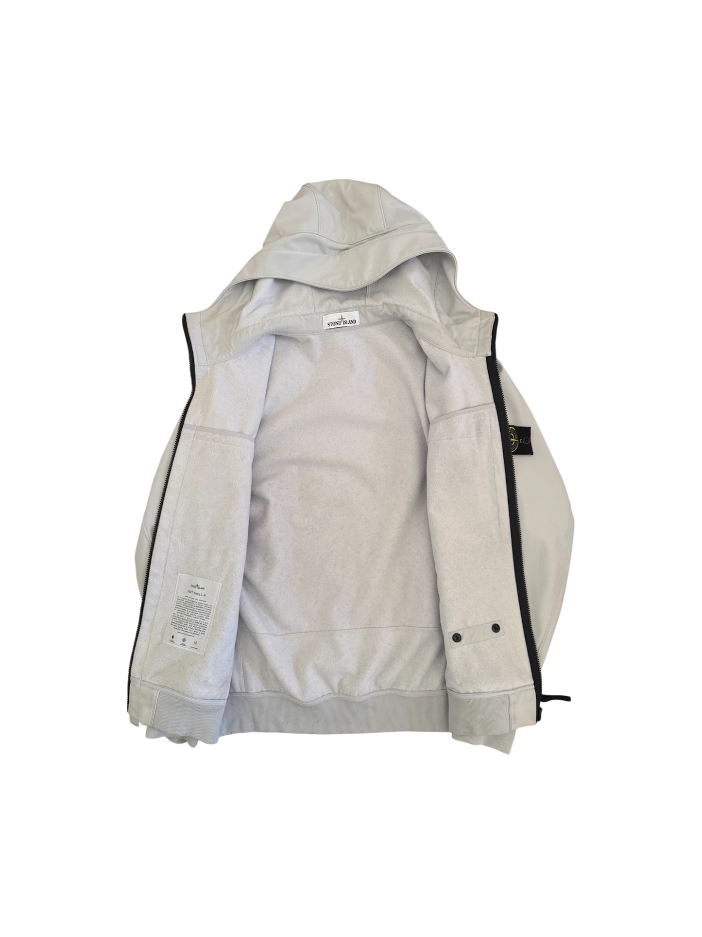 Stone Island Light Grey 'Soft Shell' Jacket - Large