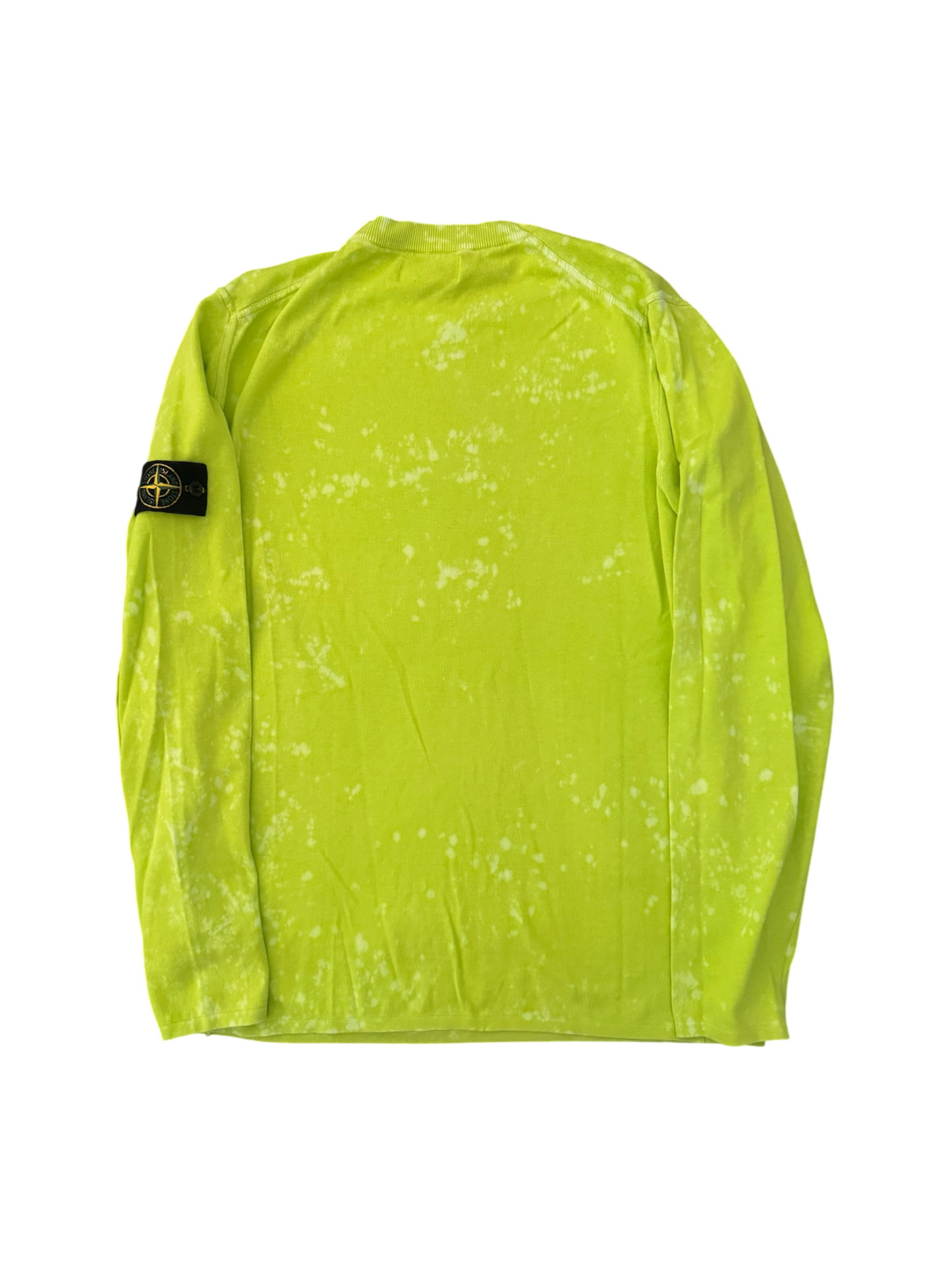 Stone Island Lime Off-Dye OVD Treatment Knit - Large