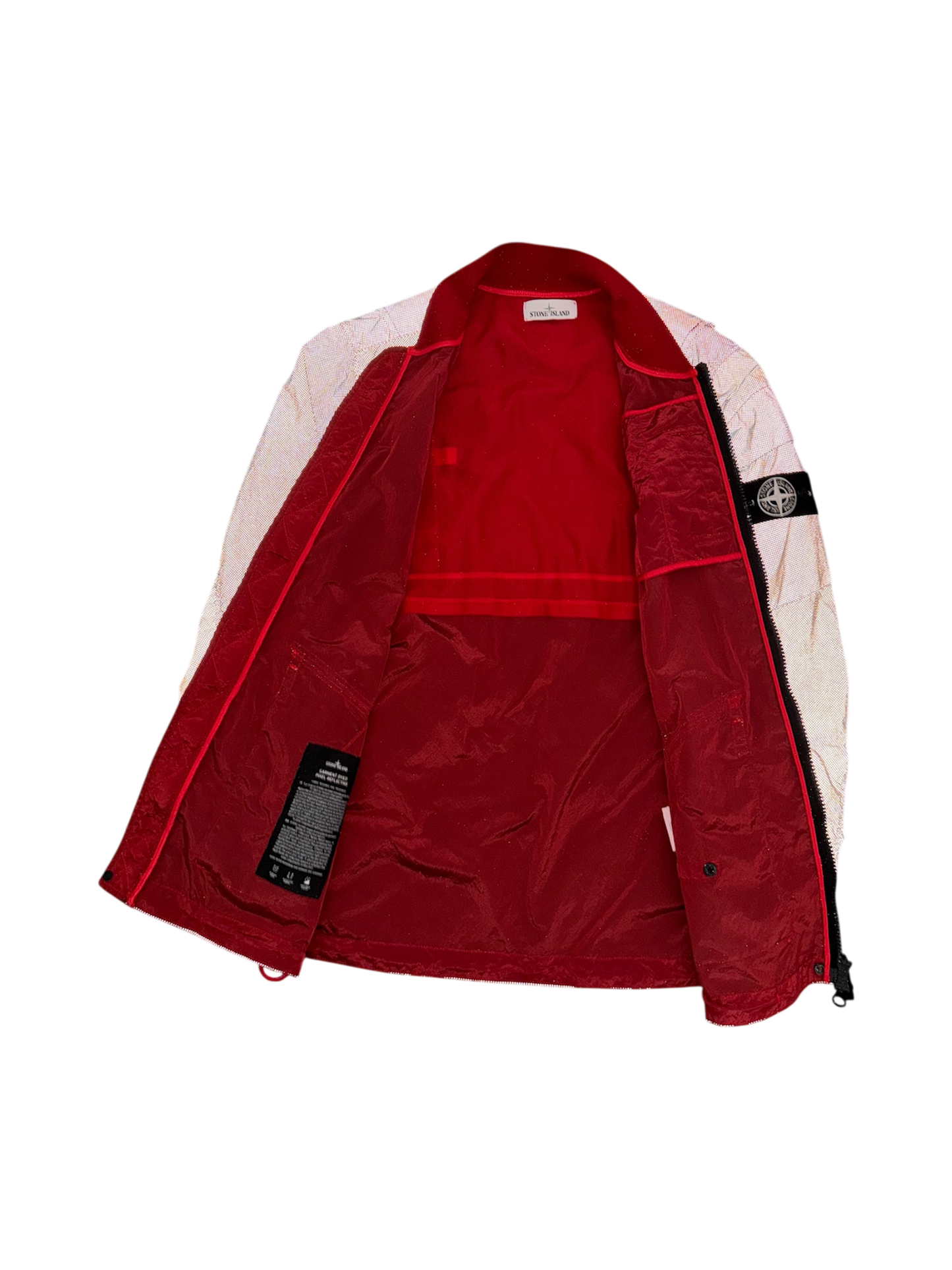 Stone Island Red 'Pixel Reflective' Jacket - Large