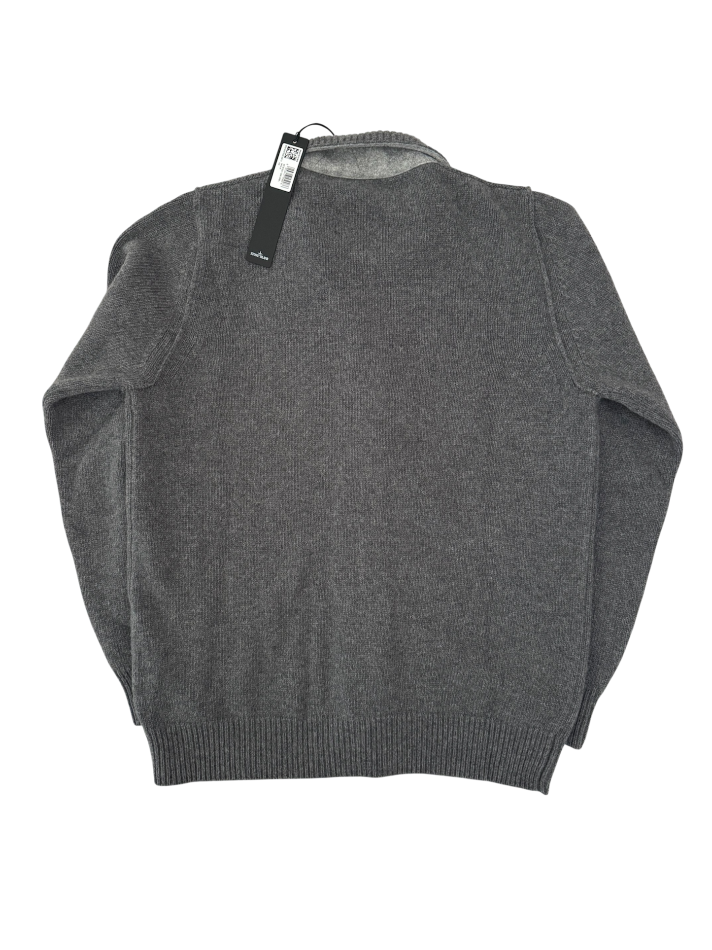Stone Island 2025 Dark Grey Lambswool Crewneck - Large