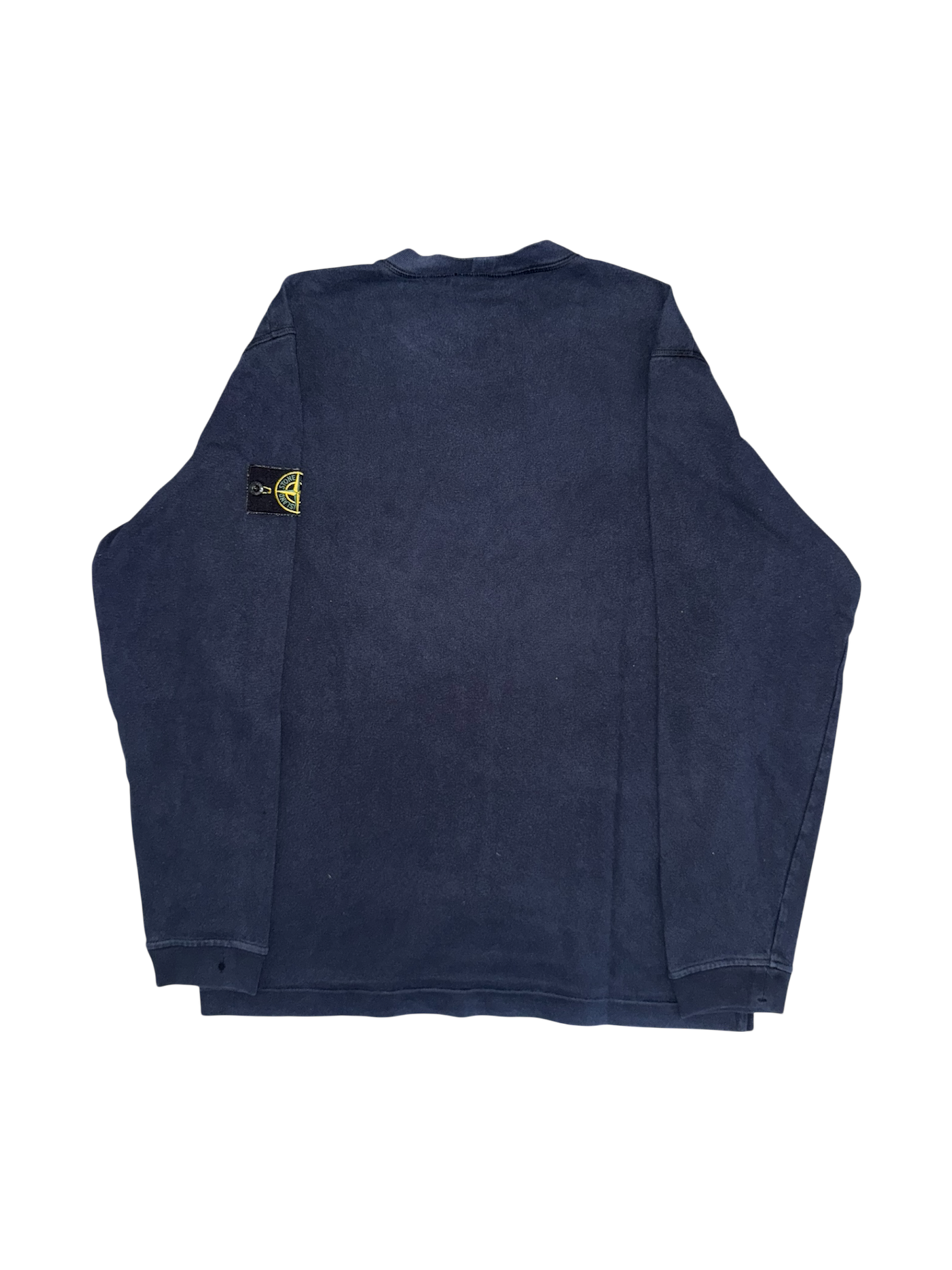 Stone Island Blue Cotton Crewneck - Large