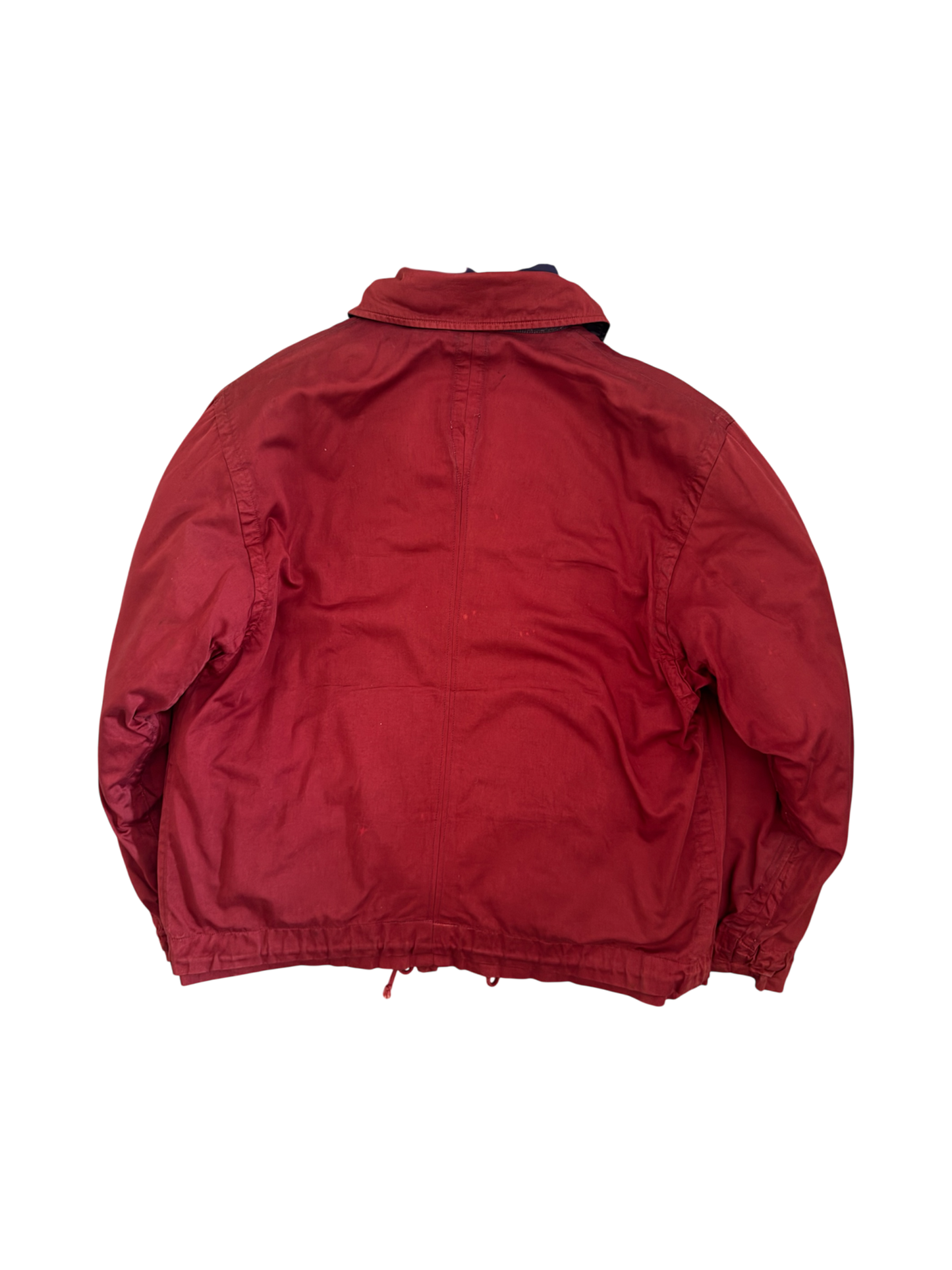 Stone Island 1992 Red 'Raso Gommato' Padded Jacket - Large
