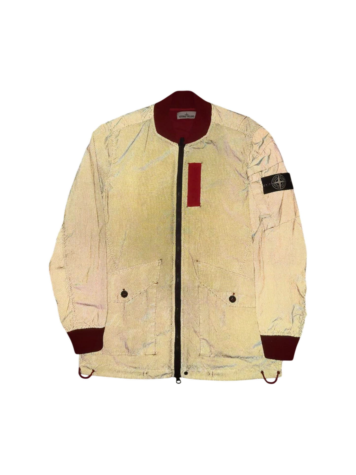 Stone Island Red 'Pixel Reflective' Jacket - Large