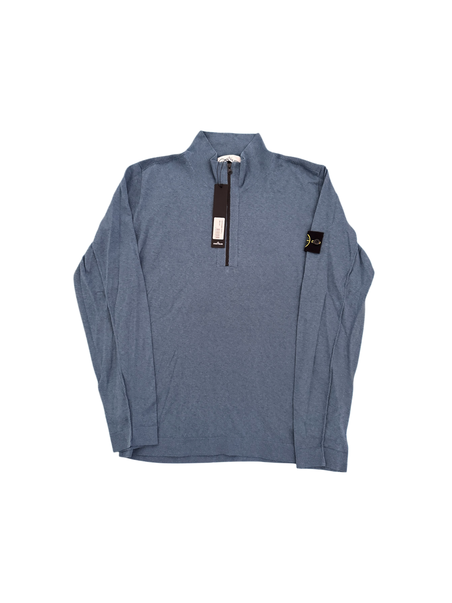 Stone Island Blue Half-Zip Knitwear - Large