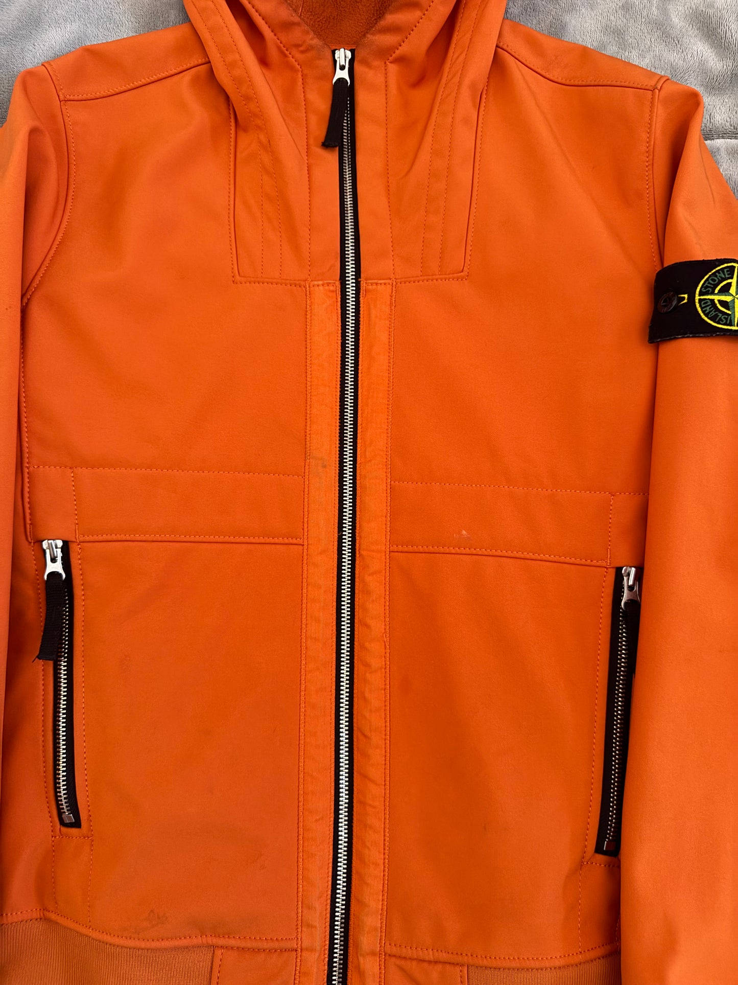 Stone Island Orange 'Soft Shell' Jacket - Small