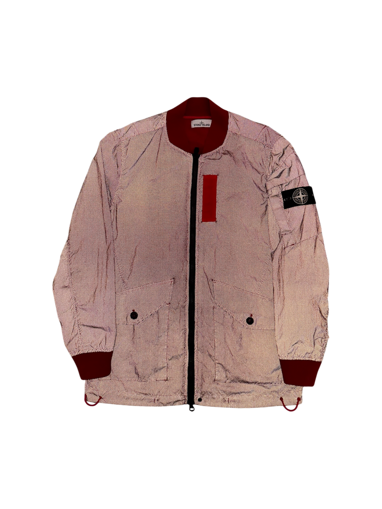 Stone Island Red 'Pixel Reflective' Jacket - Large
