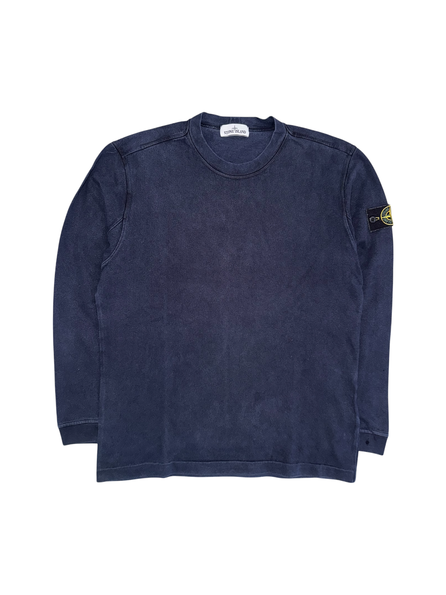 Stone Island Blue Cotton Crewneck - Large