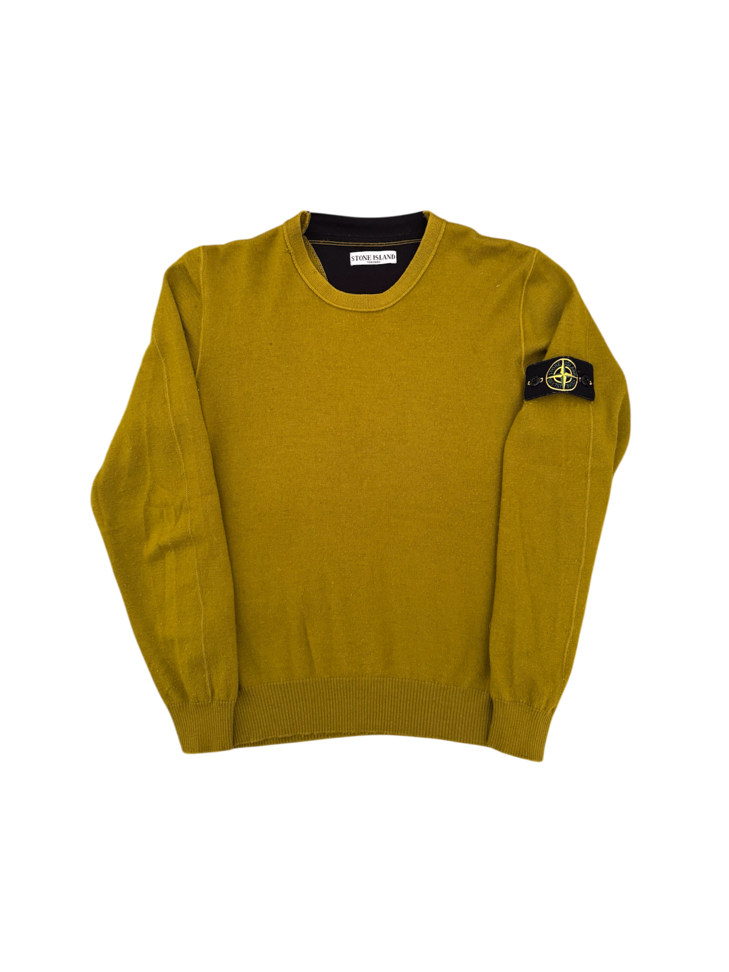 Stone Island Mustard Wool Crewneck - Large