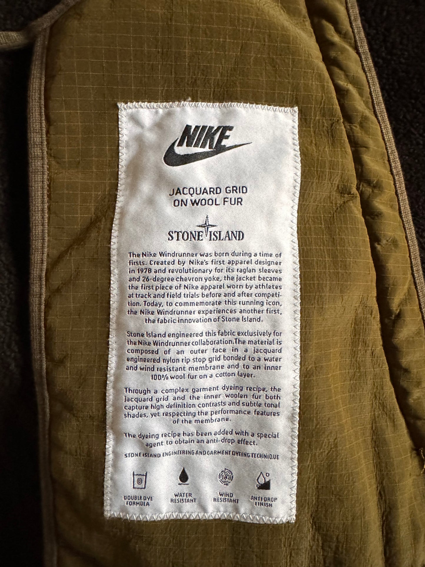 Giacca Stone Island x Nike 'Jacquard Grid On Wool Fur' - Small