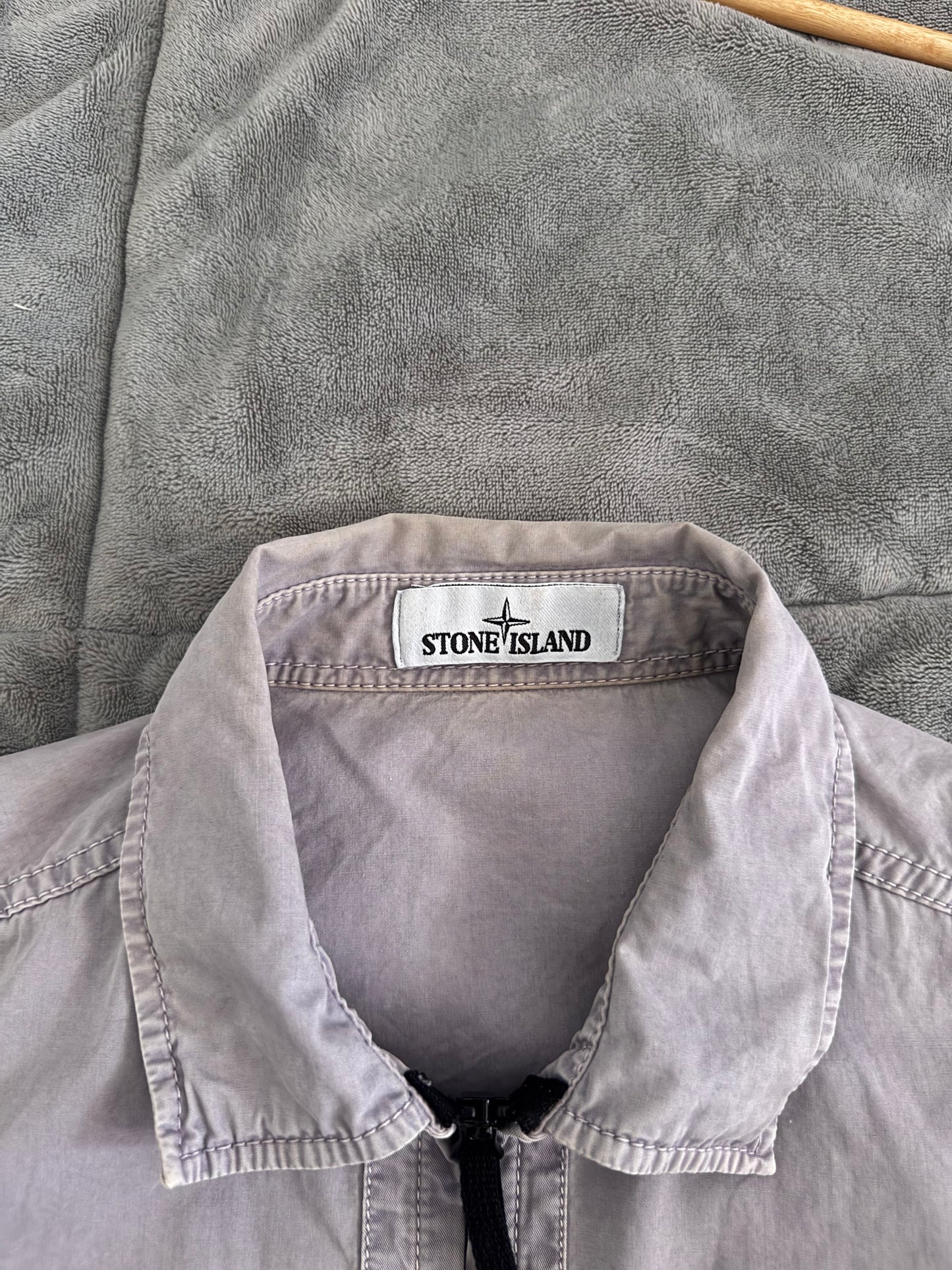 Stone Island Grey Cotton Overshirt - Large