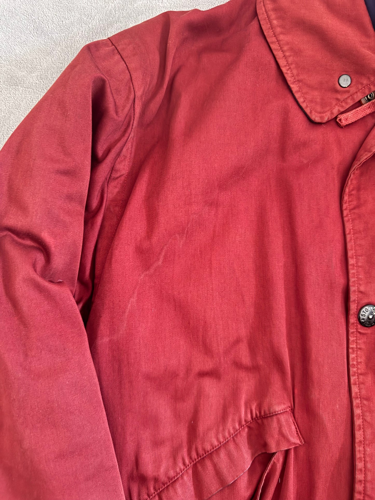 Stone Island 1992 Red 'Raso Gommato' Padded Jacket - Large