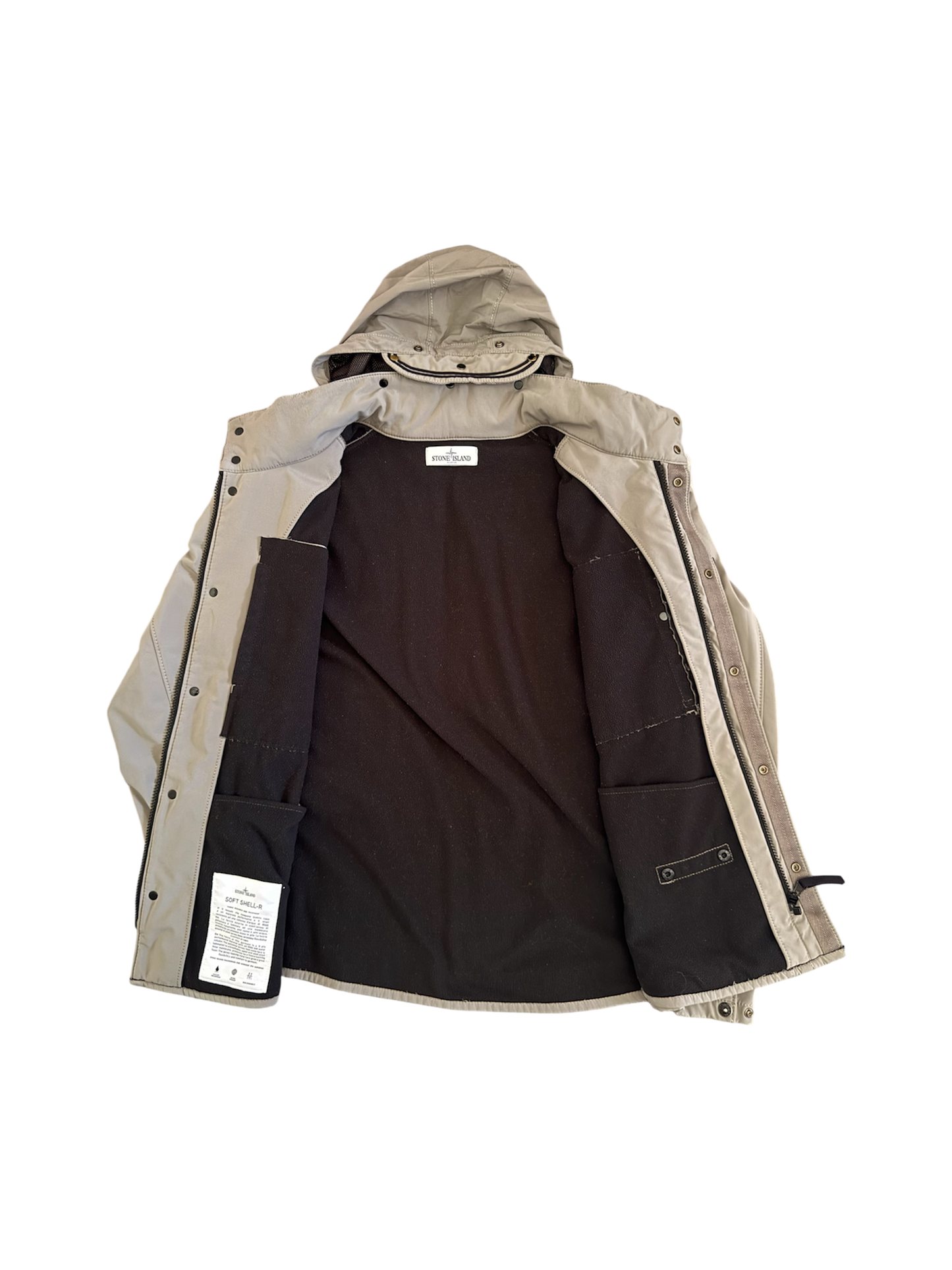 Stone Island 2012 Grey Fleece Lined 'Soft Shell' Jacket - XL