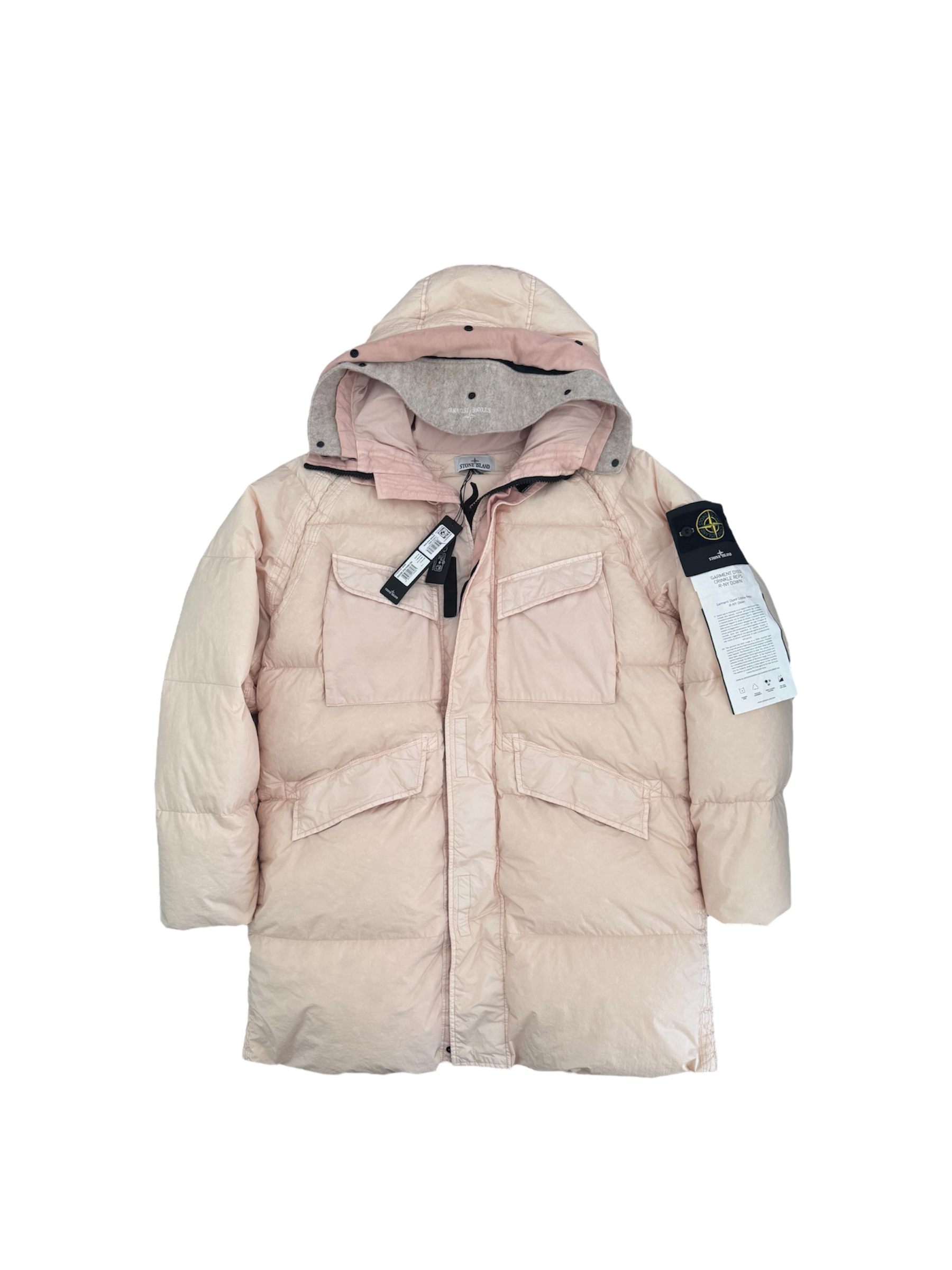 Garment Dyed Crinkle Reps Womens Stone Island Puffer Jacket Stone