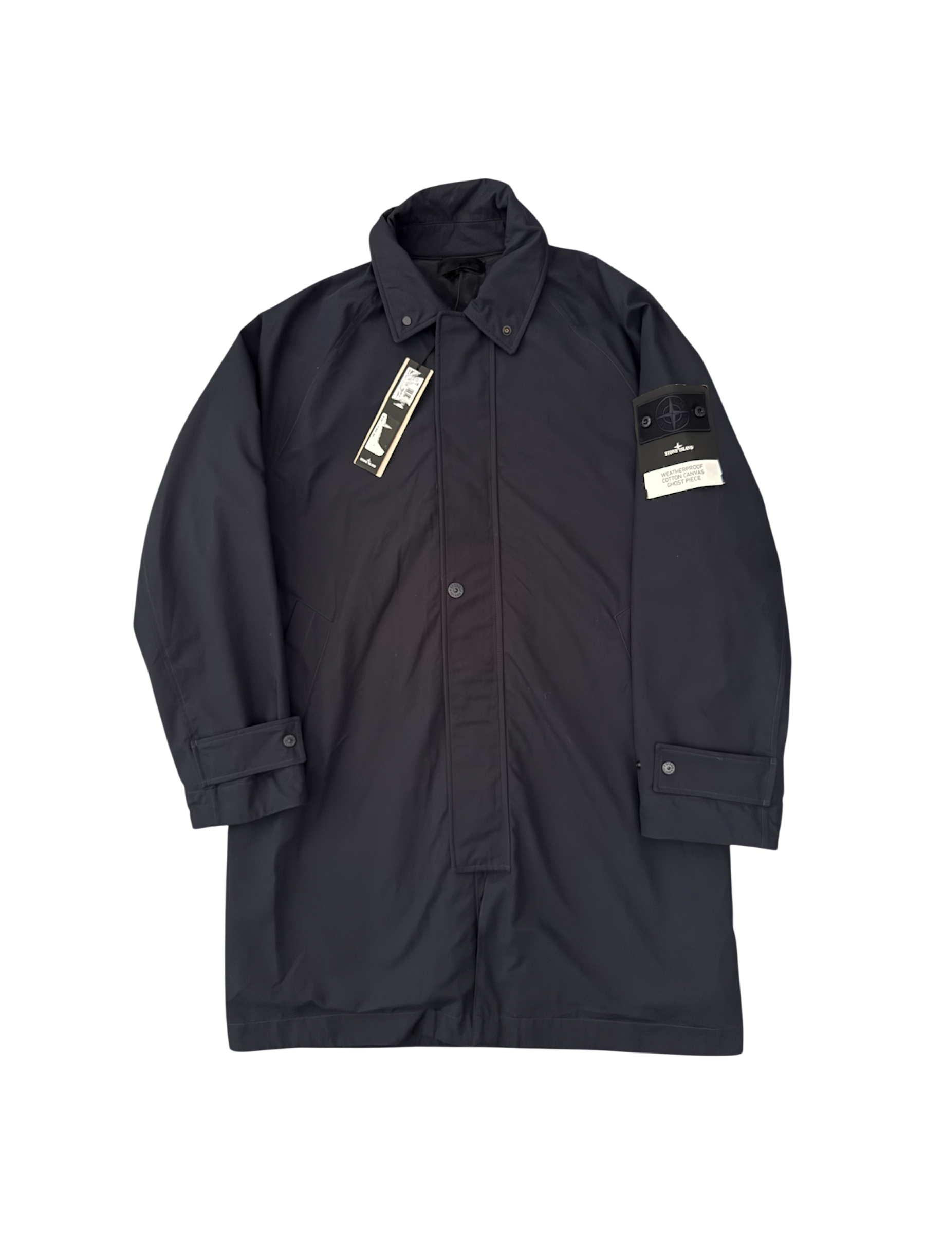 Stone Island 'Weatherproof Cotton Canvas Ghost Piece' Navy Long