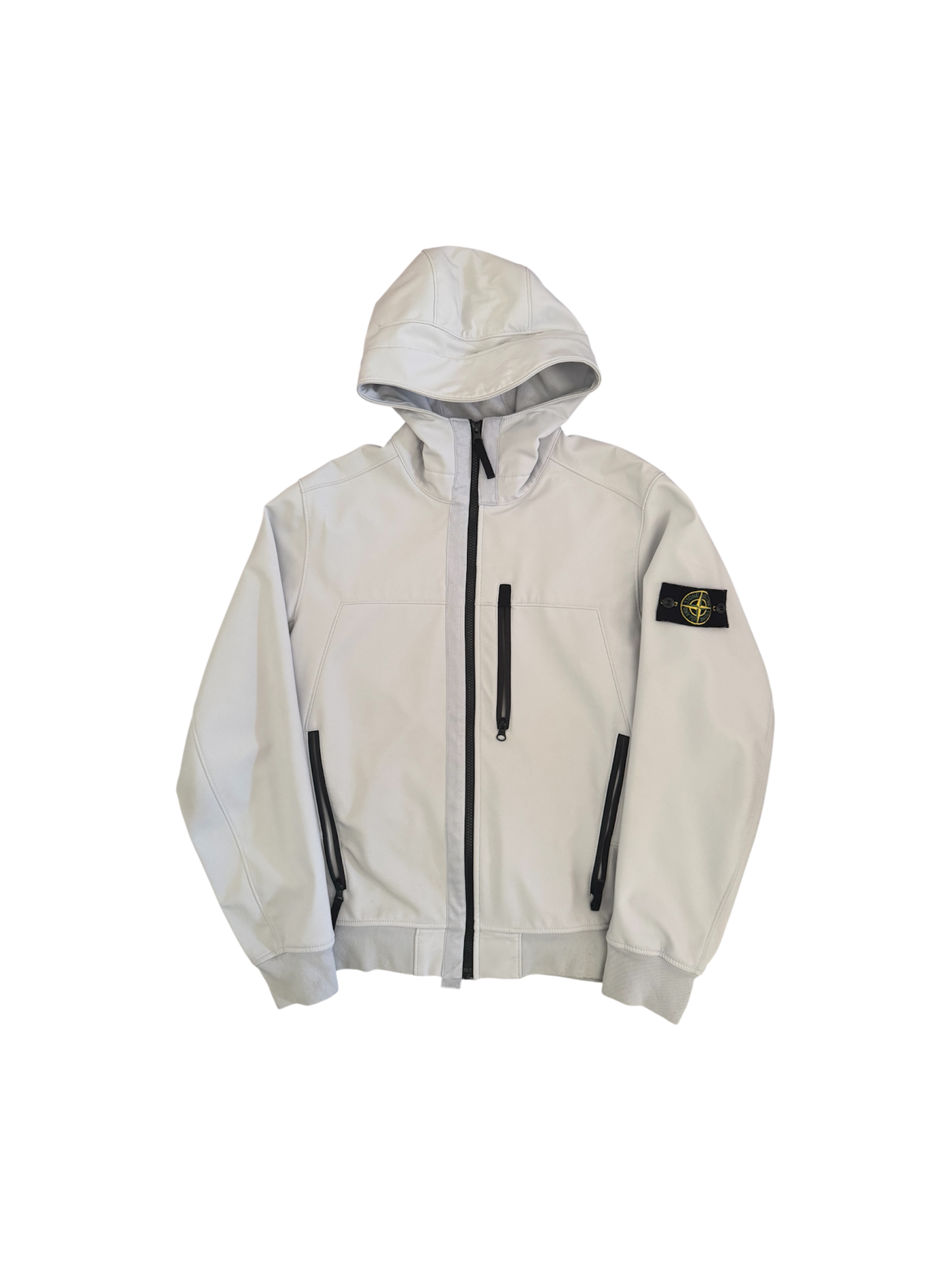 Stone Island Light Grey 'Soft Shell' Jacket - Large