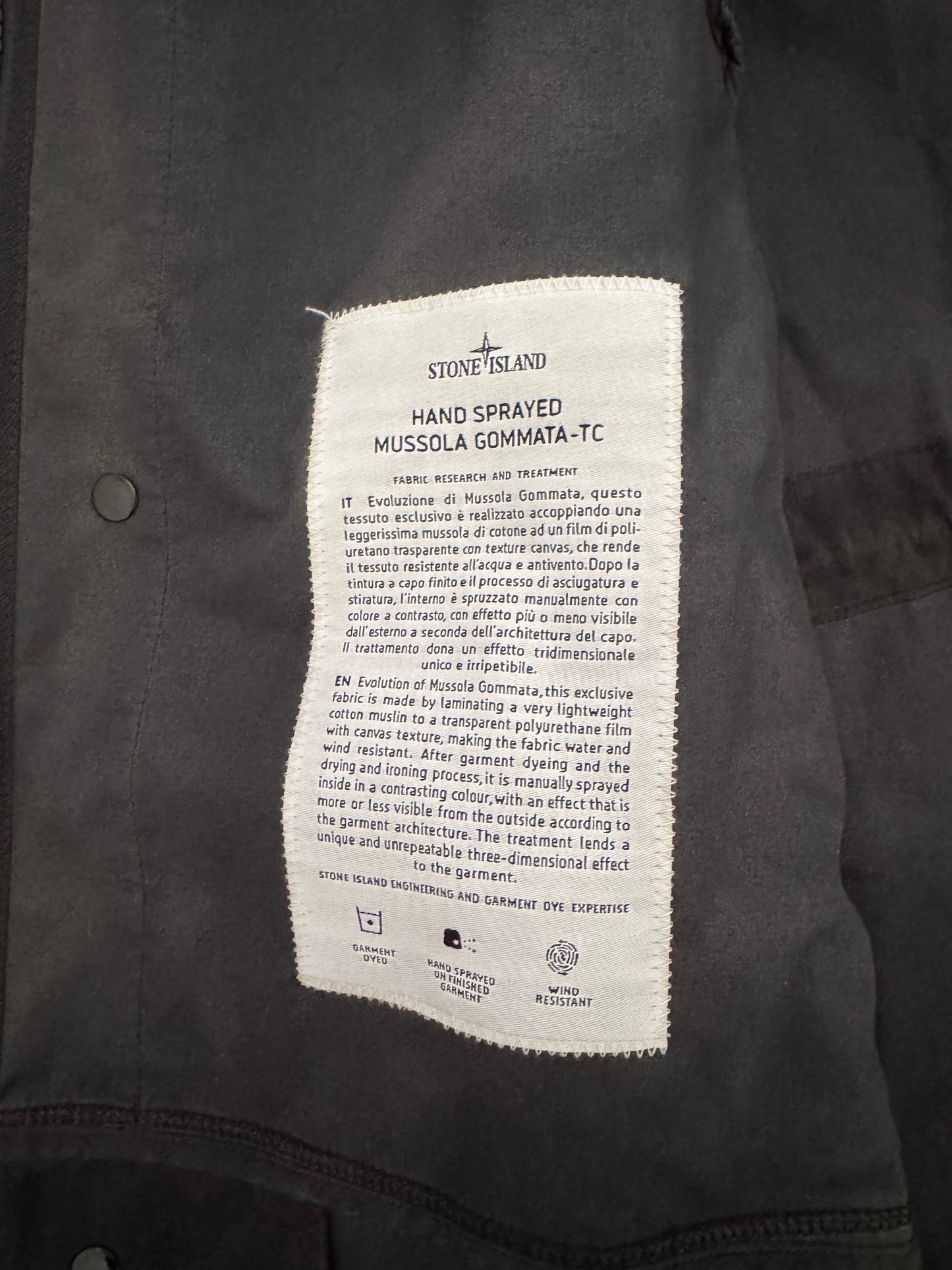 Parka Stone Island 'Hand Sprayed Mussola Gommata' - Medium