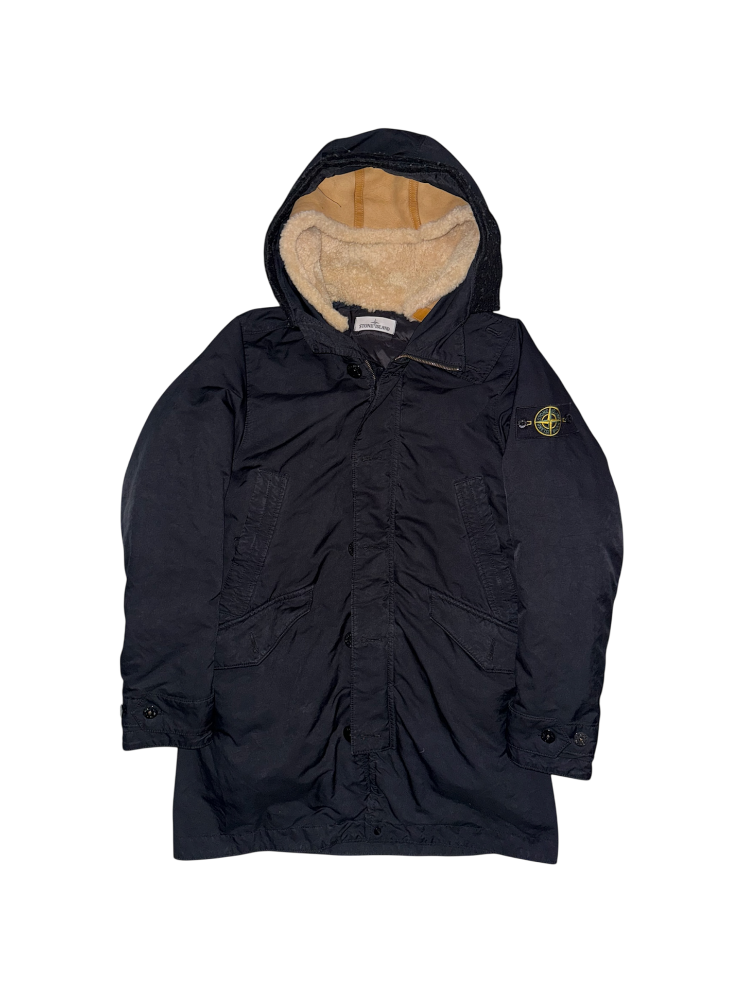 Stone Island Navy 'Sheepskin David TC Down' Jacket - Small