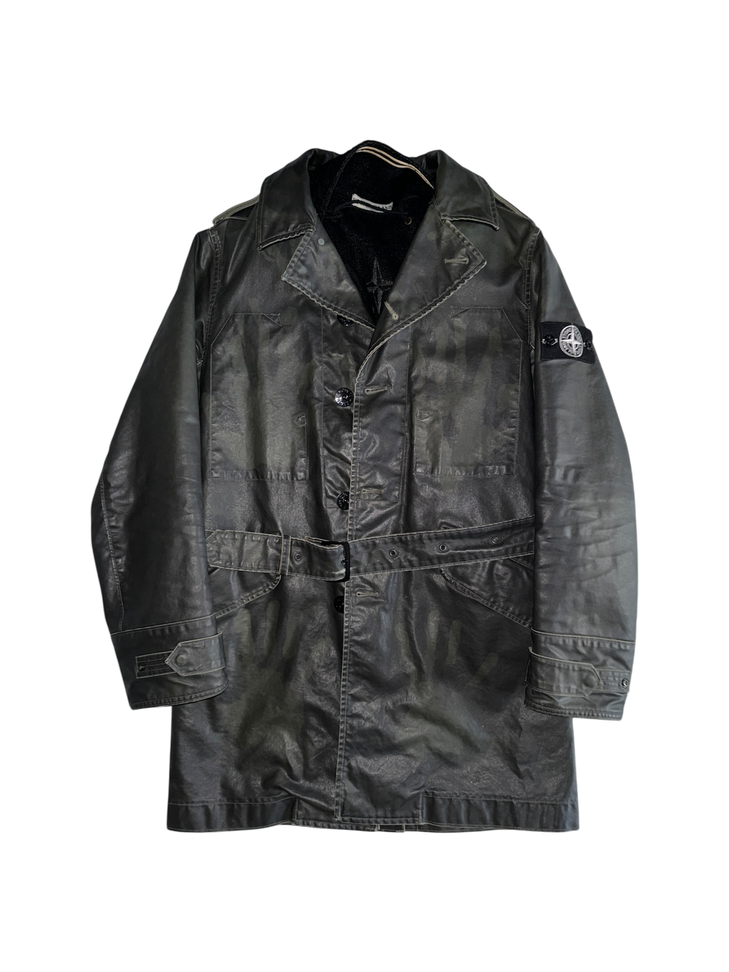 Stone Island 'Waxed Ice Heat Reactive' Trench - Medium