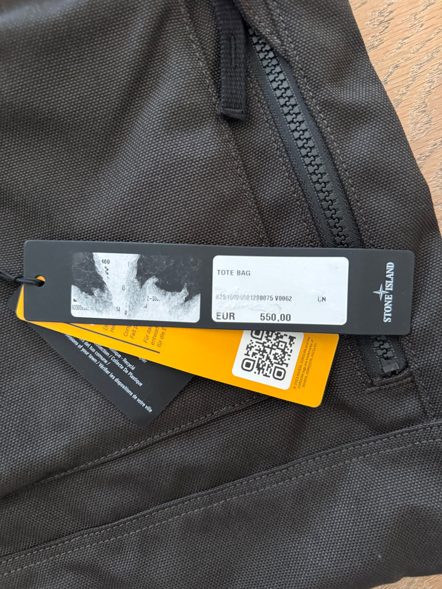 Stone Island Black Cordura Tote Bag - Unisize