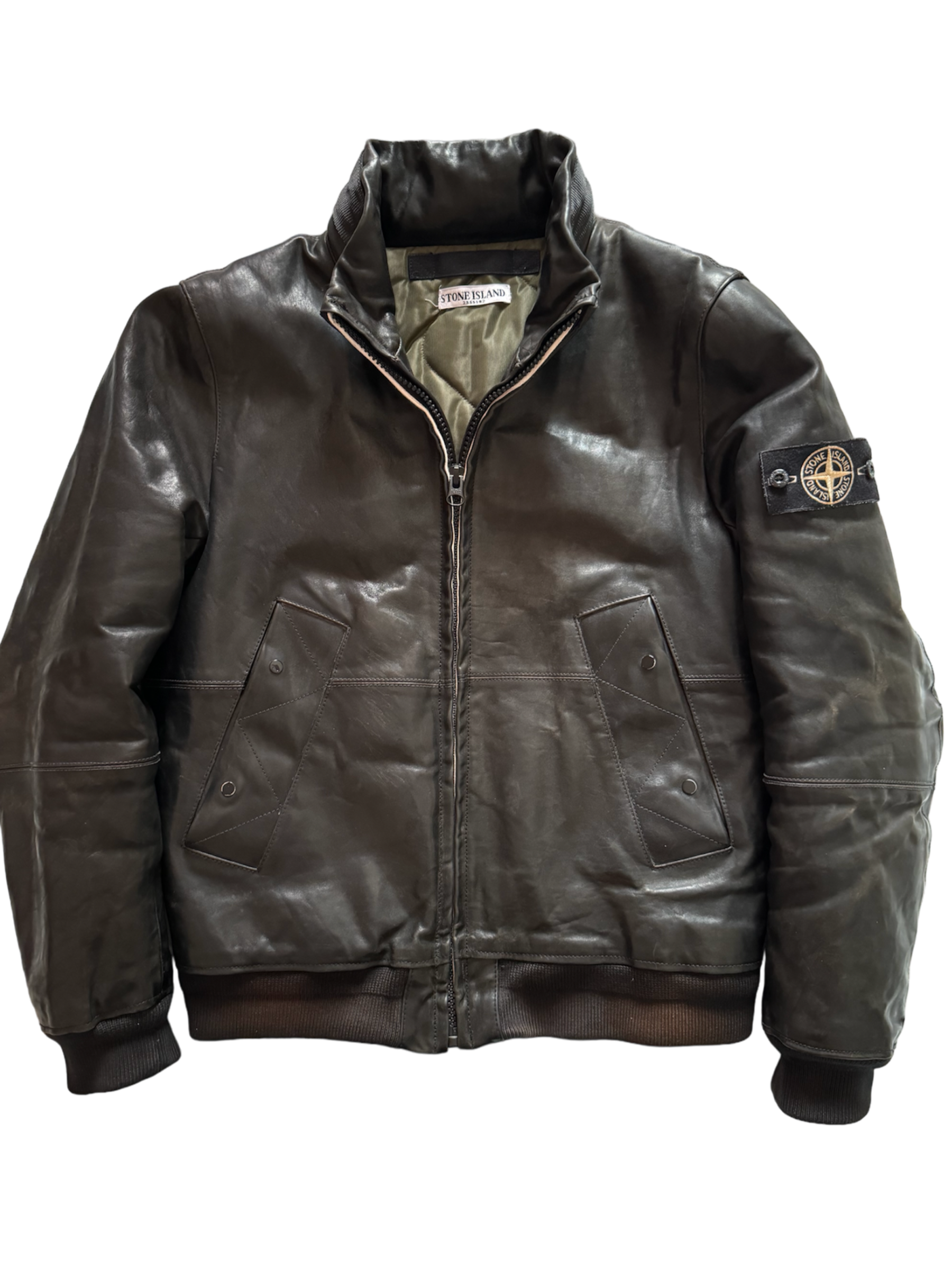 Stone Island Leather Jacket Medium