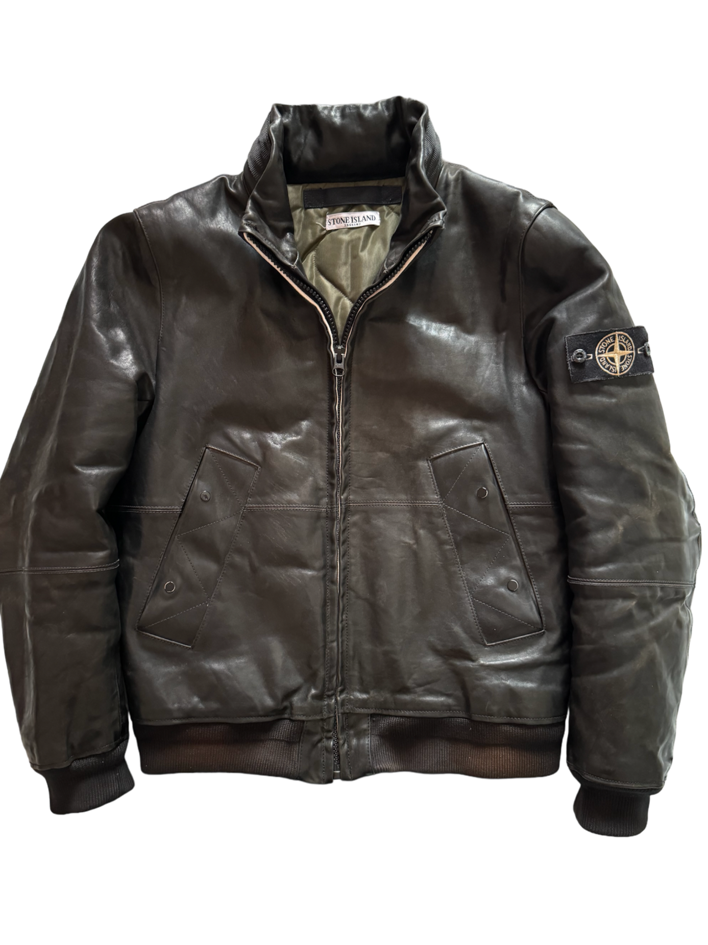 Stone Island Leather Jacket - Medium