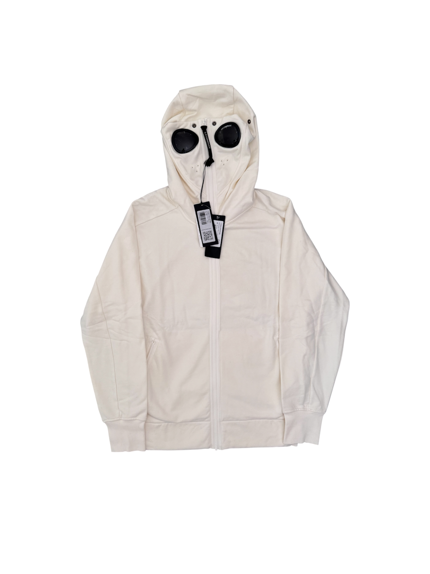 C.P. Company White Explorer Goggle Hoodie - XL