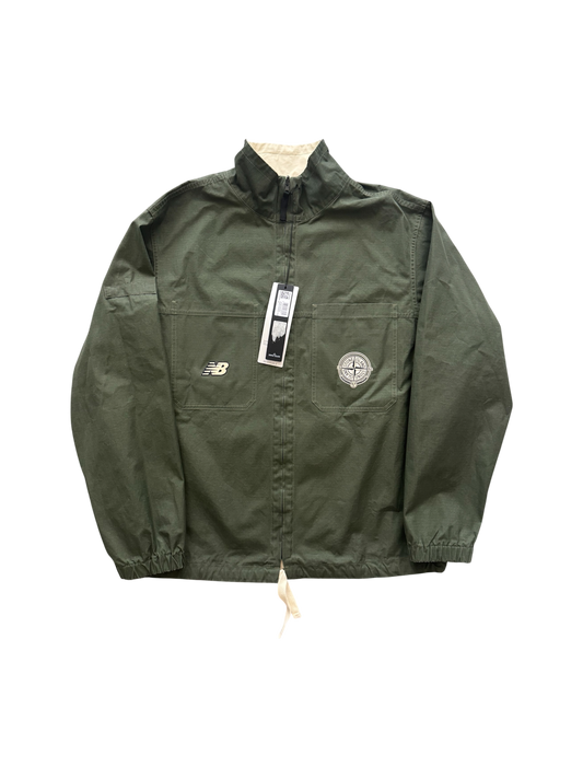 Stone Island x New Balance Green/Beige Reversible Jacket - XL