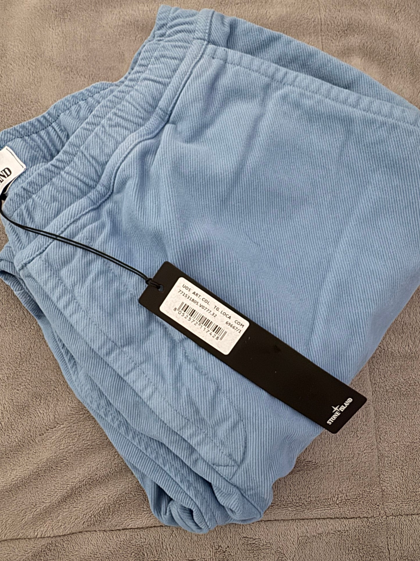 Stone Island 2022 Light Blue Diagonal Weave Cargo - W32