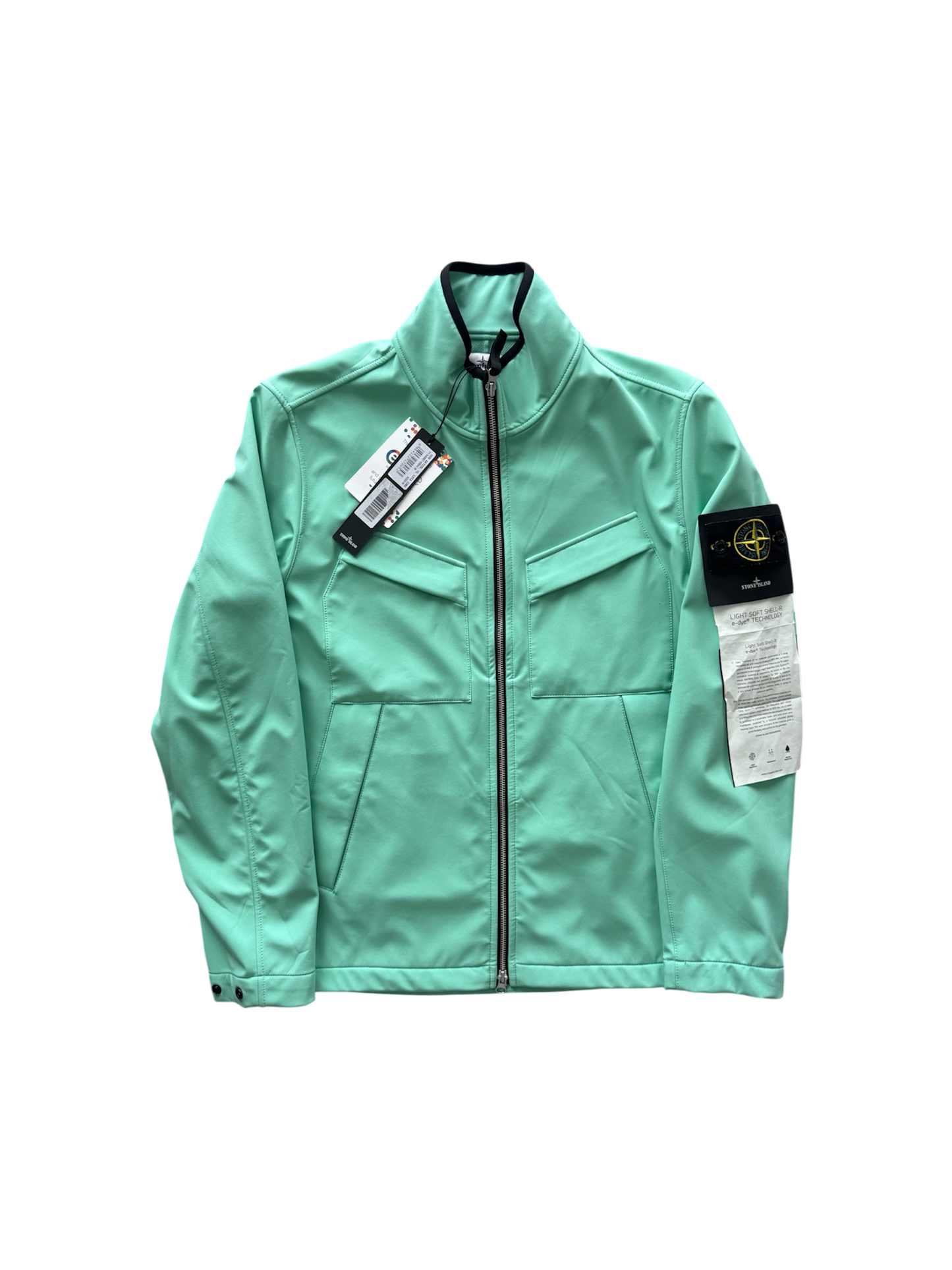 Stone Island 'Light Soft Shell-R e.dye' Aqua Jacket - XXL