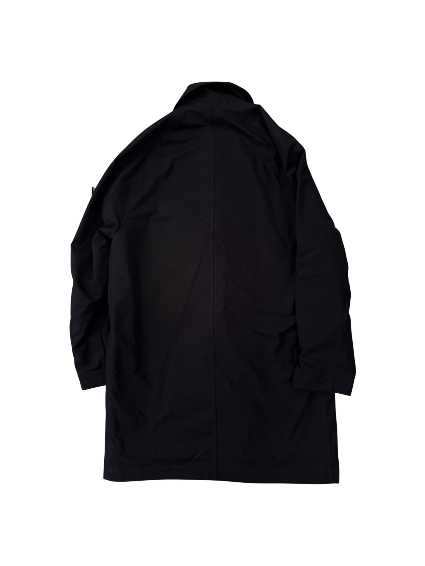 Stone Island 'Weatherproof Cotton Canvas Ghost Piece' Navy Long Jacket - Large