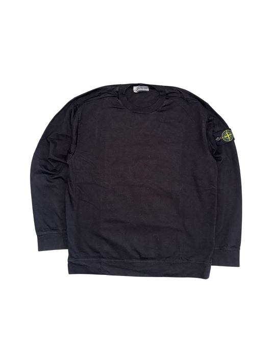 Stone Island Black Cotton Crewneck - Large