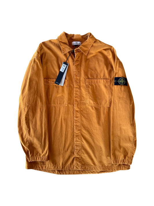 Stone Island Orange Cotton Overshirt - 3XL