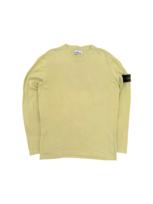 Stone Island Lime Cotton Sweater - Large