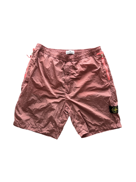 Stone Island 2023 Pink Nylon Metal Shorts - W38