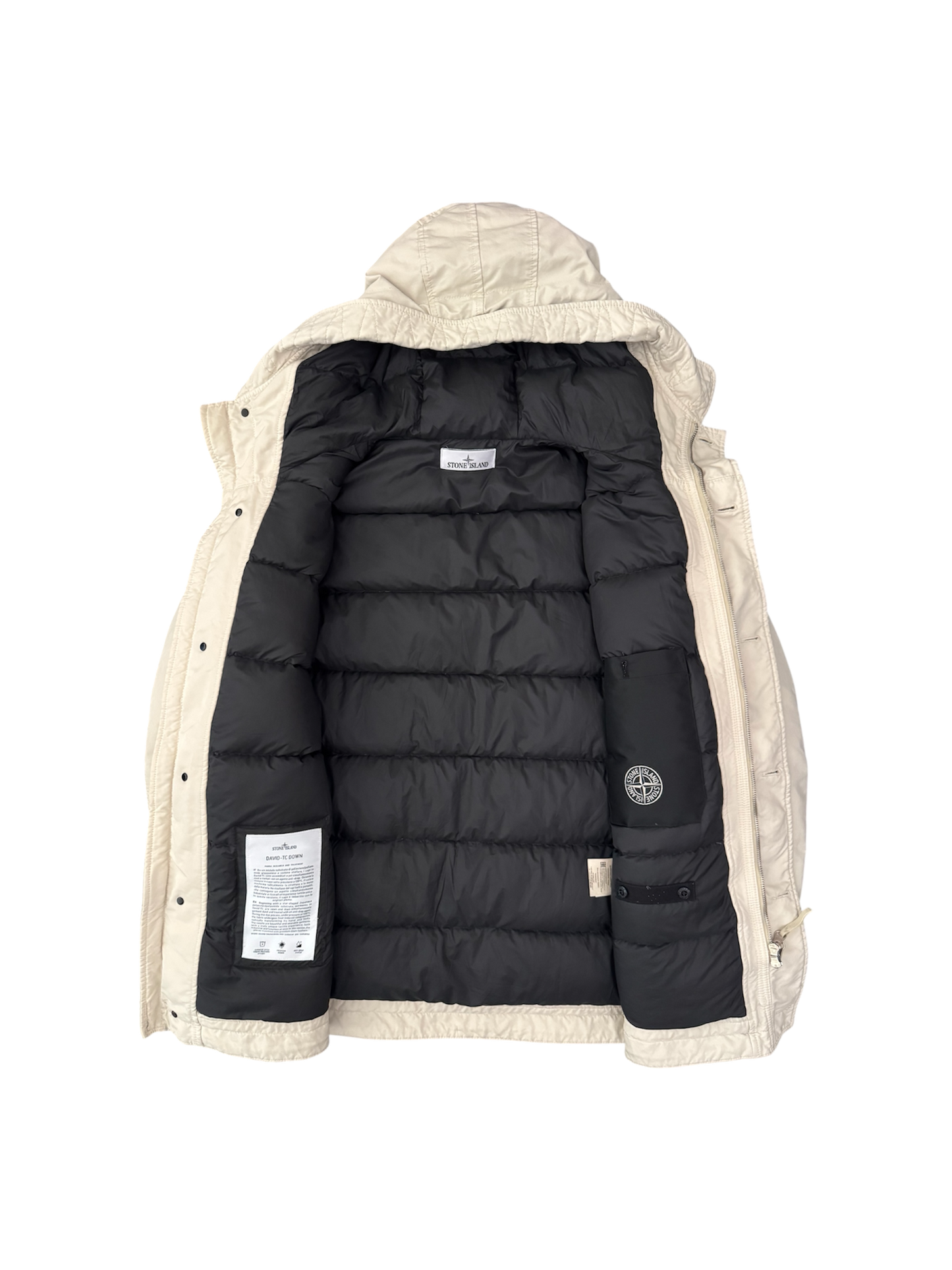 Stone Island White 'David TC Down' Jacket - Large