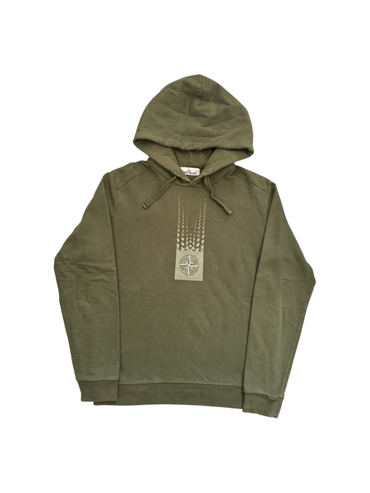 Stone Island Green Hoodie - Medium