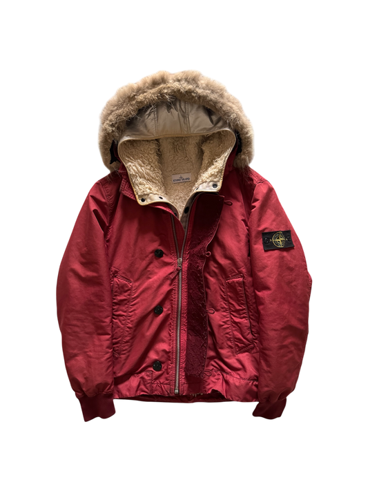 Stone Island 'Silver Sherling Liner Fur Hood David-TC' Jacket - Medium