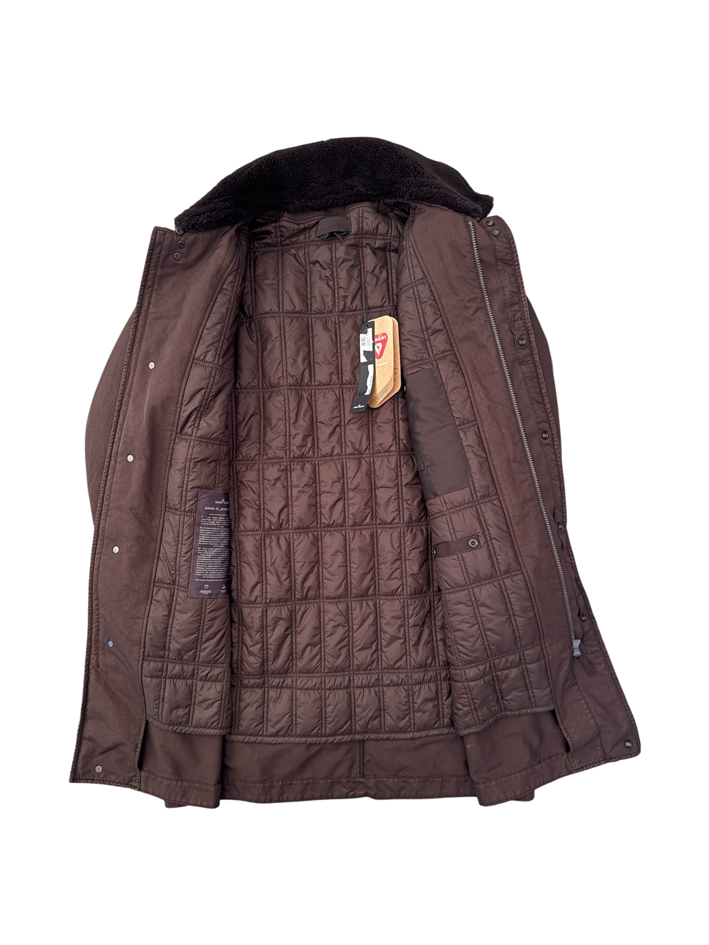 Stone Island 'David TC Sheepskin Ghost Piece' Long Jacket - Medium