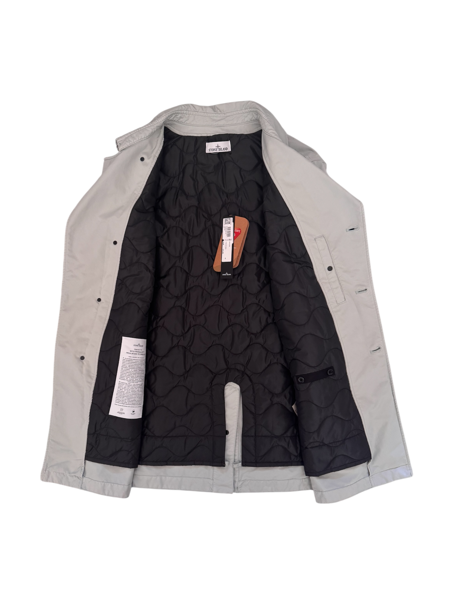 Stone Island 2022 Grey 'David Tc Primaloft Insulation' Trench - XXL