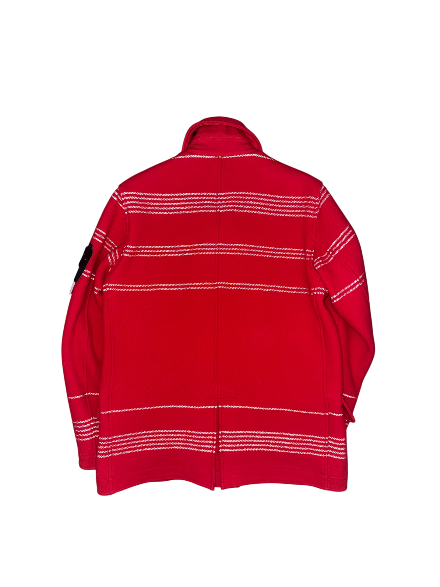 Stone Island Red 'Panno Militare + Righe Reflective' Coat - Large