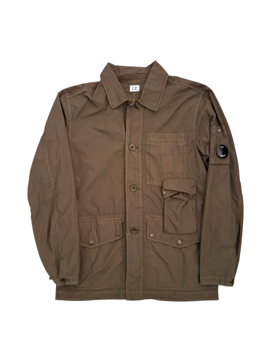 C.P. Company Khaki Flatt Nylon Overshirt - 50 (Large)