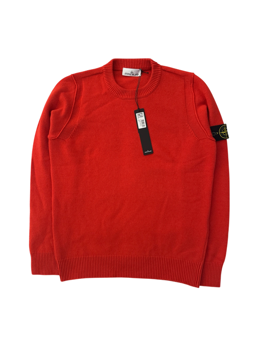 Stone Island 2025 Red Wool Crewneck - Medium